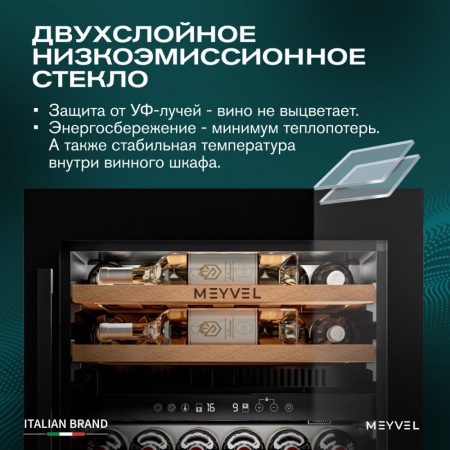 Винный шкаф MV26PRO-KBB2 двухзонный встраиваемый в колонну